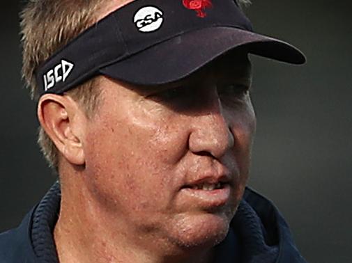 SYDNEY, AUSTRALIA - SEPTEMBER 30: Roosters coach Trent Robinson looks on during a Sydney Roosters NRL Media Opportunity at the Sydney Cricket Ground on September 30, 2019 in Sydney, Australia. (Photo by Mark Metcalfe/Getty Images)