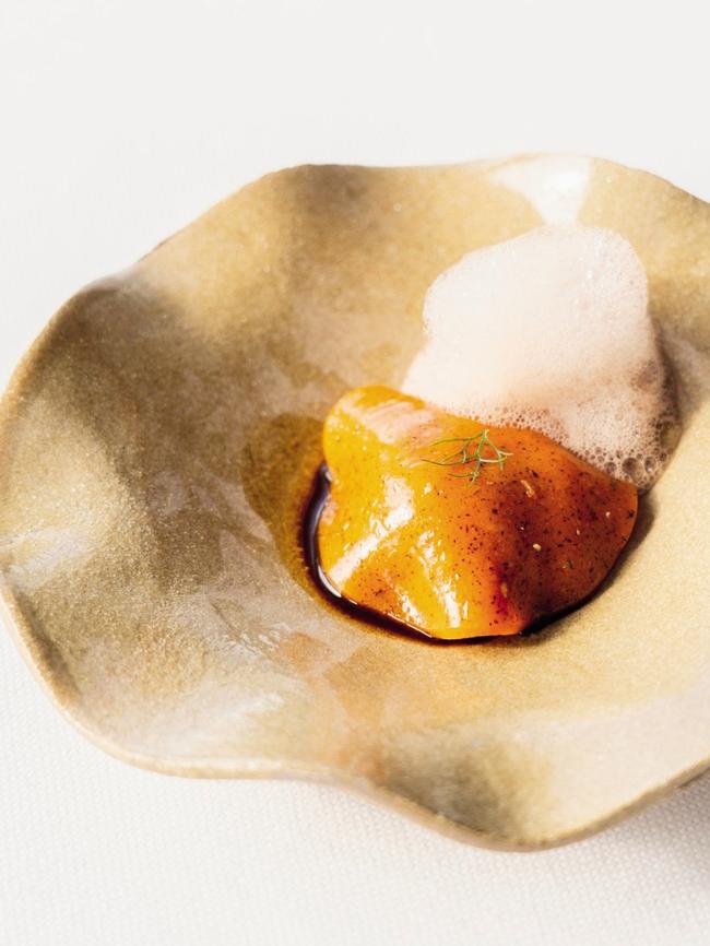 L’Épuisette’s butternut, crab and apple ravioli. Picture: Sadik Sans Voltaire.