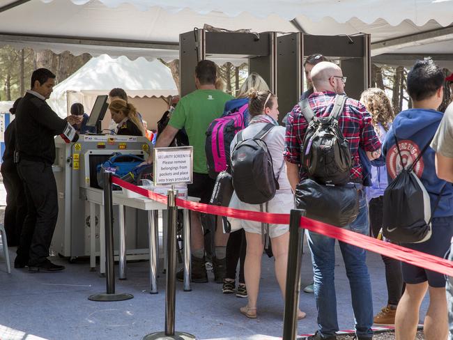 Visitors at Mimosa Park on the Gallipoli peninsula have faced tightened security. Picture: Ella Pellegrini