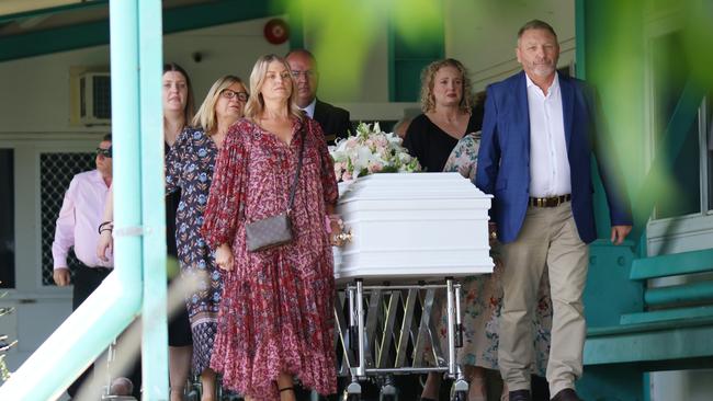 The funeral of Tayla Black and her 11-week-old baby daughter Murphy Margaret in Rockhampton. Photo: Steve Vit.