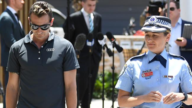 Anthony Koletti with Detective Inspector Gretchen Atkins. Picture: NCA NewsWire / Joel Carrett