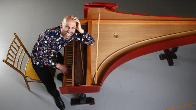 Erin Helyard, artistic director of Pinchgut Opera with his harpsichord. Picture: John Appleyard