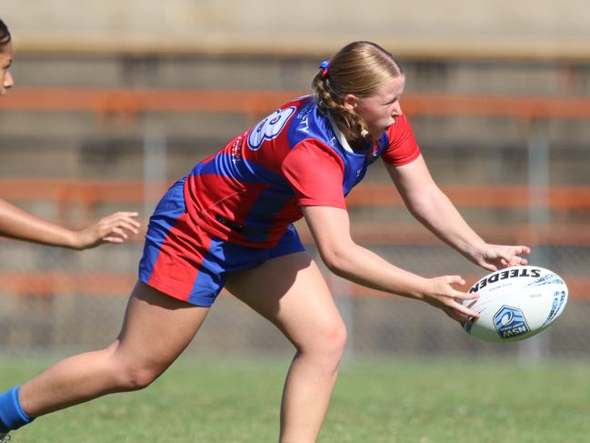 Newcastle’s ScarletHagan is equally effective in defence. Picture: Warren Gannon Photography