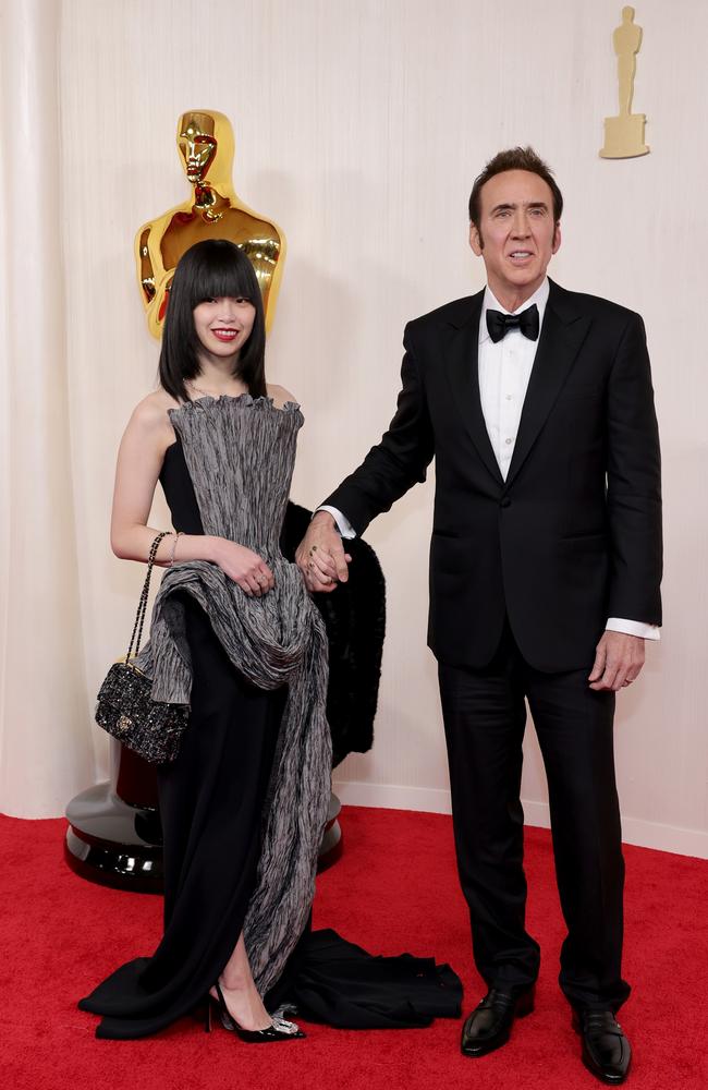 Hollywood star Nicolas Cage and wife Riko Shibata. Picture: Getty Images