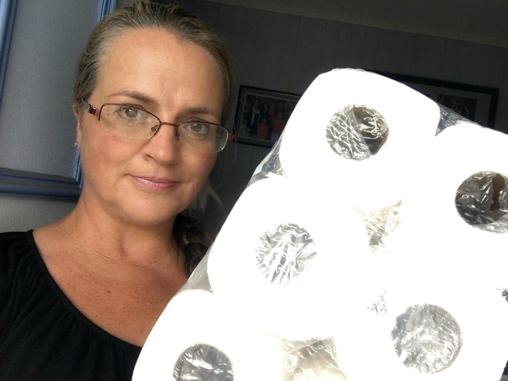 Earlier this month Jeni Bonell was shamed by another shopper while buying toilet paper. Picture: Facebook.