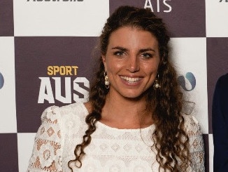 Jess Fox and Curtis McGrath at the Paddle Australia awards.