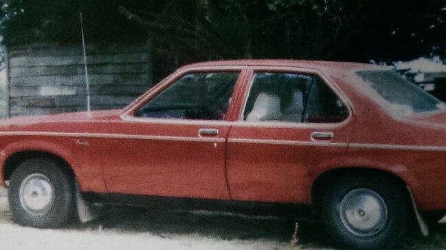 The red Holden Sunbird that belonged to Devonport woman Darlene Geertsema who disappeared in 1978.