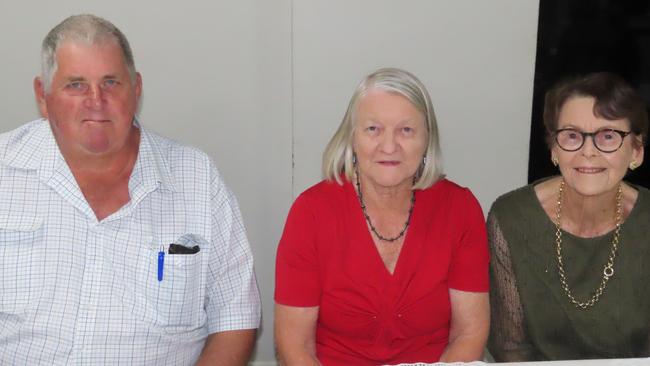 Ross and June Olsson and Val Crawford from Kingaroy at the 2023 Kingaroy Show Dinner.