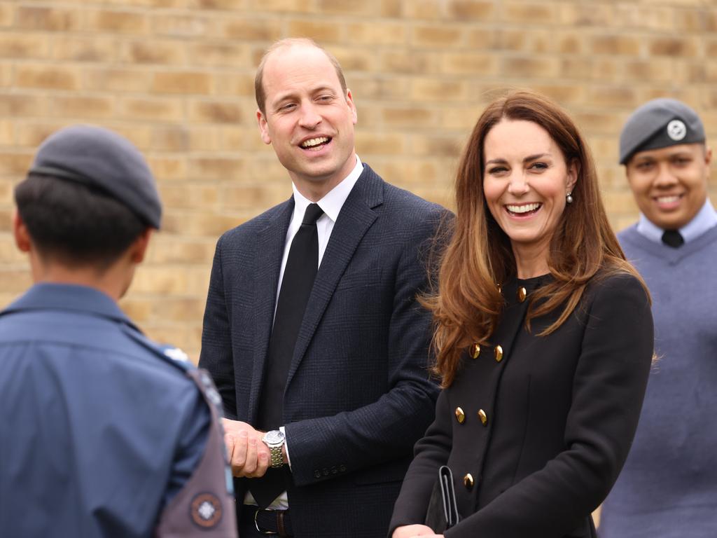 Prince William, Duke of Cambridge and Catherine, Duchess of Cambridge, visit the 282 East Ham Squadron, Air Training Corps in East London on April 21, 2021 in London, England. Picture: Ian Vogler-WPA Pool/Getty Images