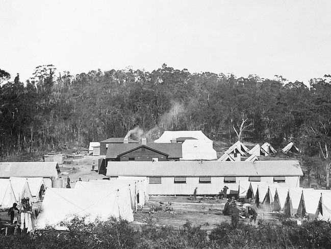 Bruny Island Quarantine Station, circa 1919. This was the last stop for Tasmanian soldiers on their way home after the war.