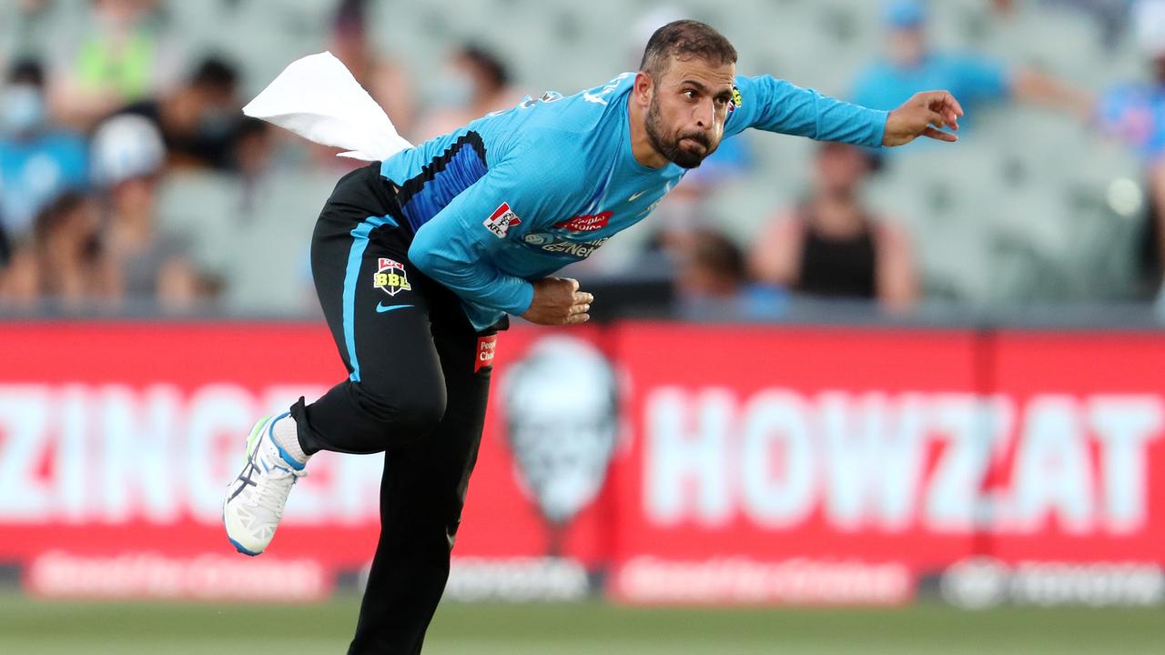 Fawad Ahmed took three wickets for the Strikers in Adelaide. Picture: Sarah Reed/Getty Images