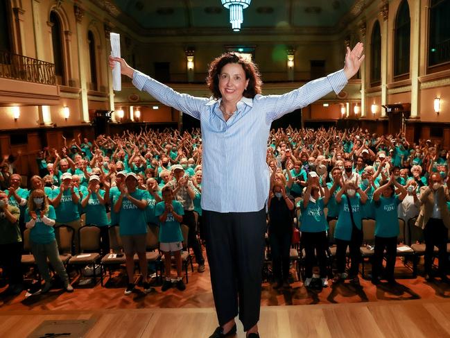 A big crowd turned out in Hawthorn for the campaign launch of independent Dr Monique Ryan, ctaking on Josh Frydenberg in the seat of Kooyong. Picture: NCA NewsWire / Ian Currie