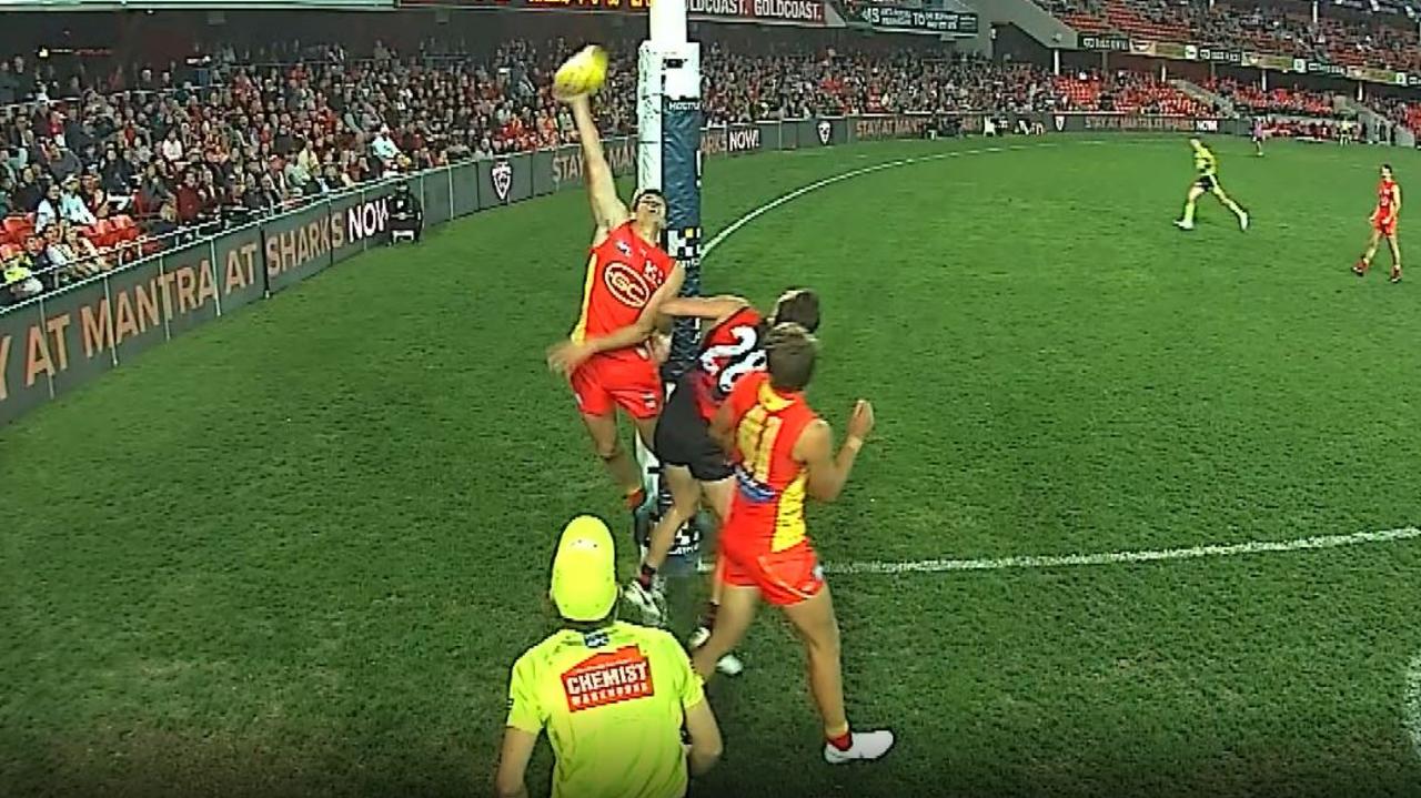 This Essendon goal was not called and then not reviewed.