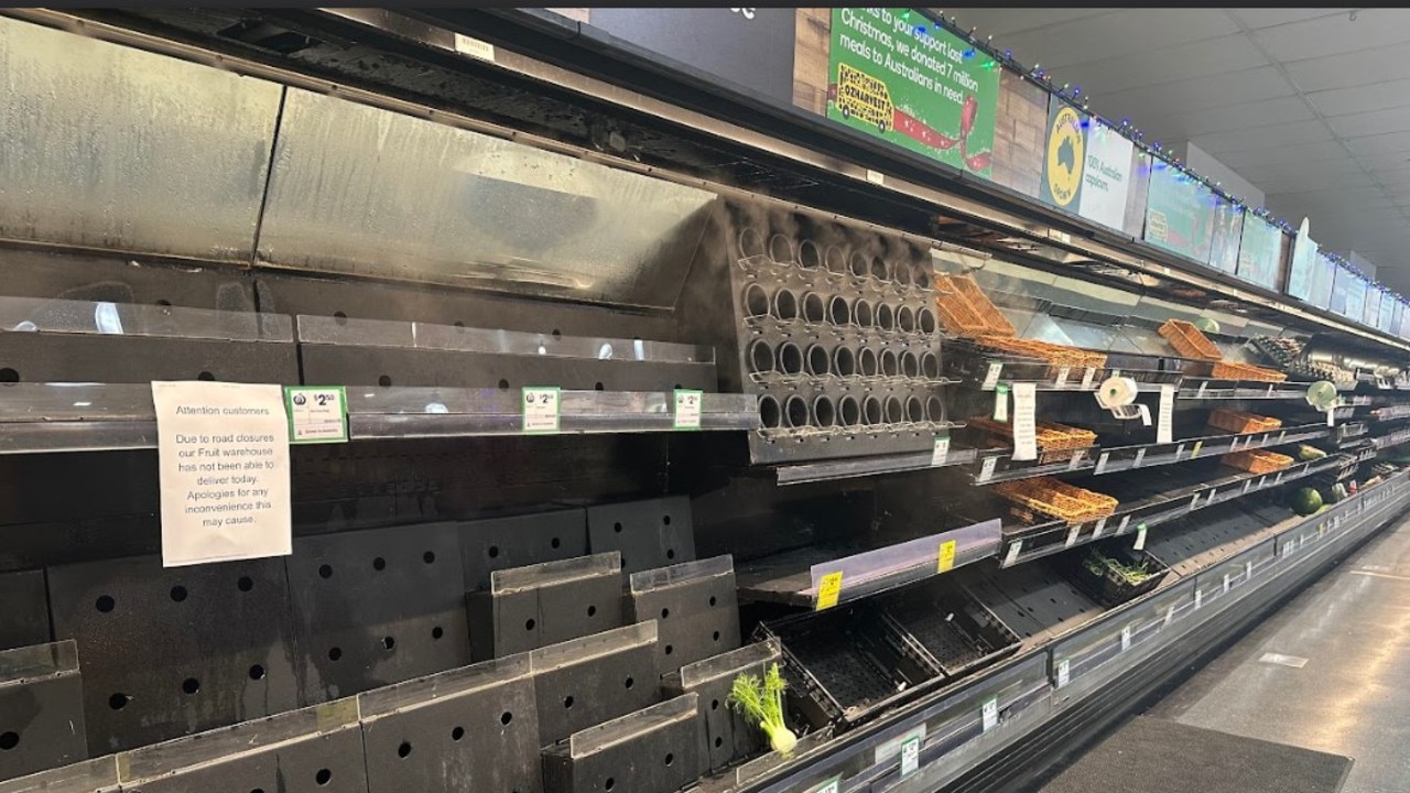 Empty shelves in a Cairns supermarket. Picture: Tanya French