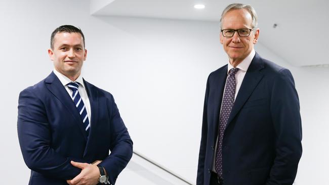 Portfolio manager Matthew Haupt and Geoff Wilson of Wilson Asset Management. Picture: Pic Renee Nowytarger