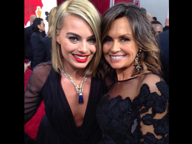 Lisa Wilkinson at the Oscars 2015 via Instagram, “One of our favourites... @margotrobbie #Oscars #redcarpet #MargotRobbie #Aussie #beautiful #pretty #fashion #insta #Today9”