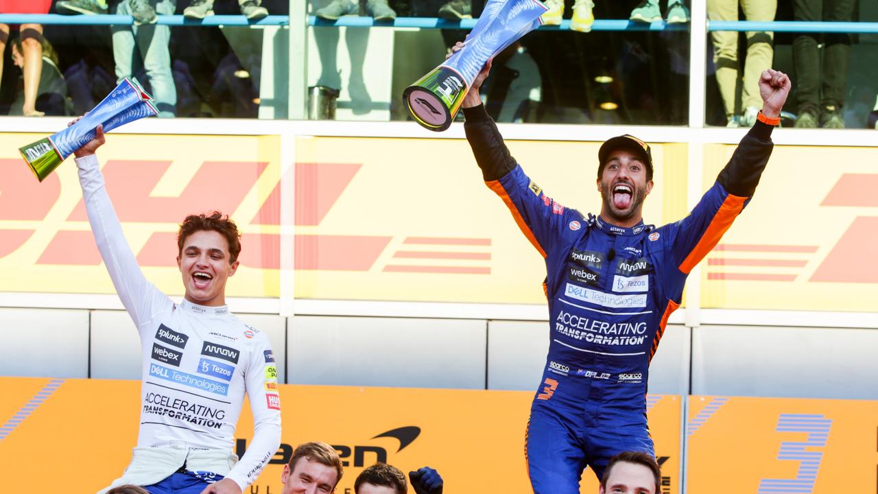 It was party time for McLaren. (Photo by Peter Fox/Getty Images)