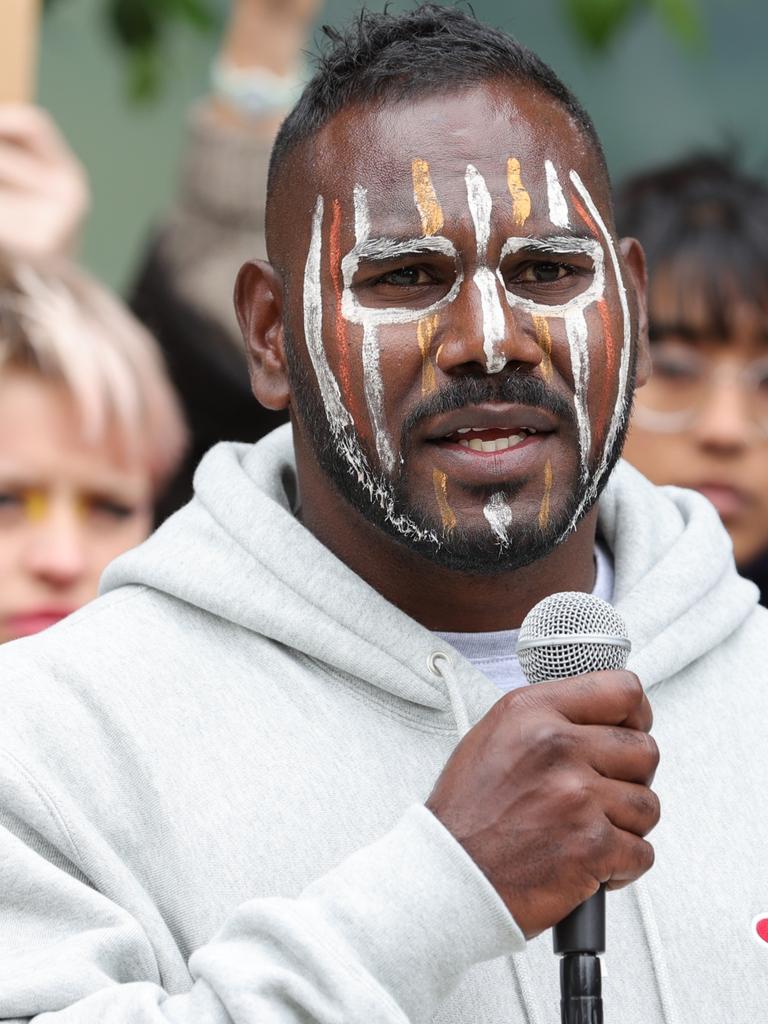 Michael Coombes a member of the Munupi clan from the Tiwi Islands. Picture: Getty Images.