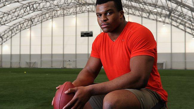 San Francisco 49ers English defensive end Lawrence Okoye has been pilloried for attempting to make it as an American football player.