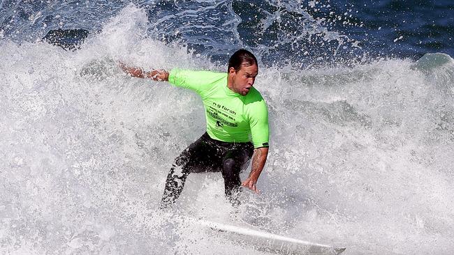 Koby Abberton in action at the King of the Bra surfing competition at Maroubra Beach last year. Picture: Craig Wilson