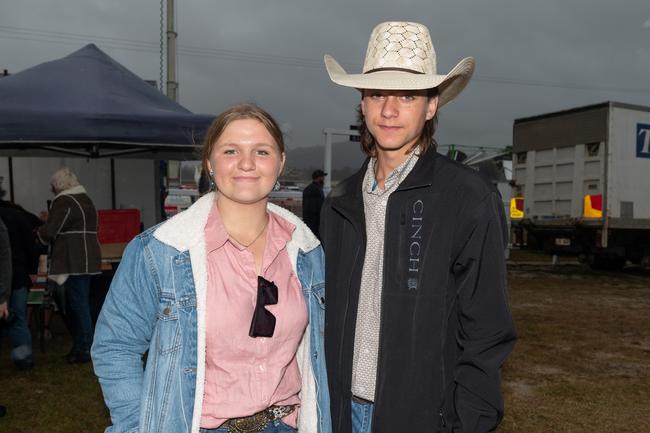 Kira Stevenson and Cayce Ellerton at the PBR Bull Pit Bull Bash at Dittmann Bucking Bulls in Bloomsbury. August 27, 2022. Picture: Michaela Harlow