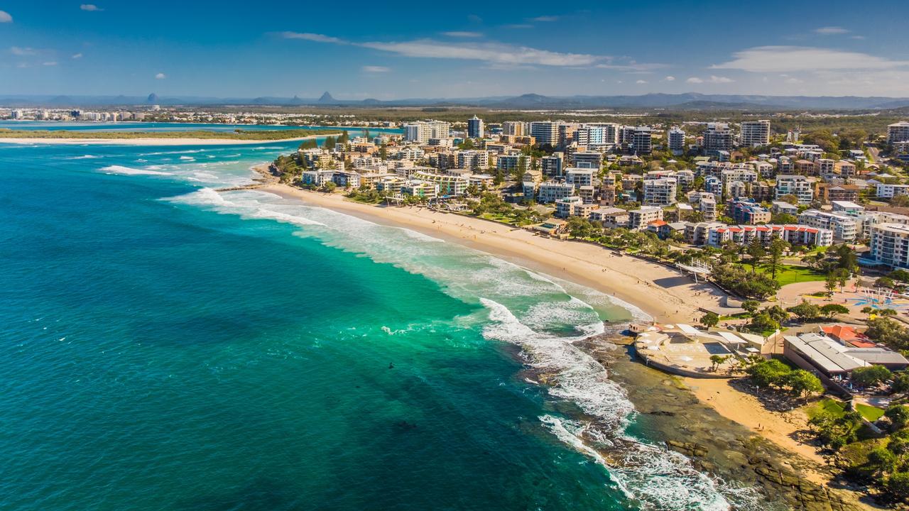 Aerial image of Kings Beach, Caloundra.