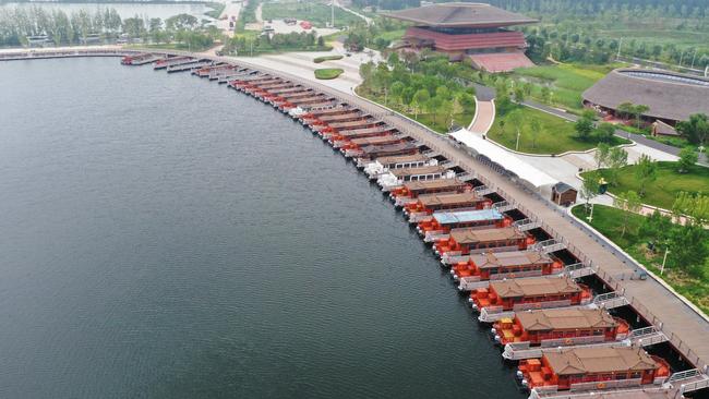 An aerial photo taken on July 27, 2022 shows a wharf of Baiyangdian Lake in Xiongan New Area, north China s Hebei Province. Picture: Alamy