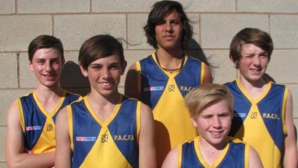 Isaac Keeler (back, middle) as a junior at South Augusta. Picture: South Augusta Football Club