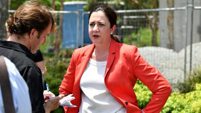 Premier Annastacia Palaszczuk announcing the M1 action plan. Picture: AAP Image/Darren England