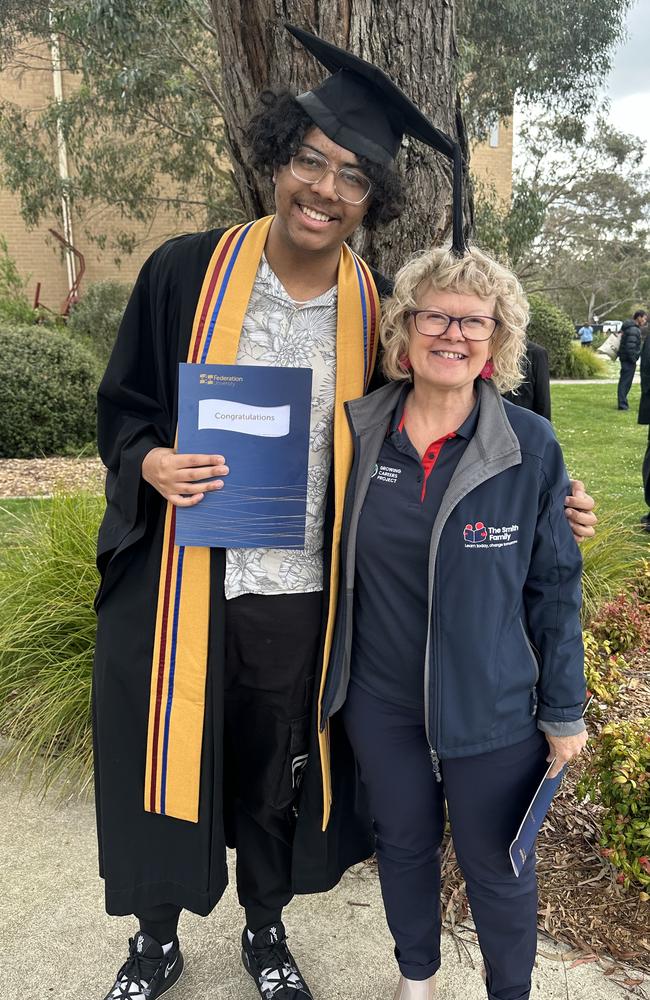 Student Jaidyn Shelby was helped by Leslee Jackson, The Smith Family co-ordinator.