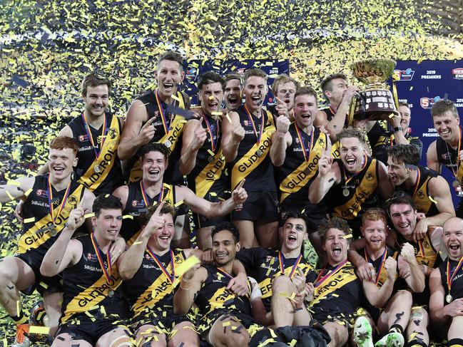 SANFL - GRAND FINAL  22/09/19 - Port Adelaide v Glenelg at Adelaide Oval. Glenelg 2019 Premiership champions. Picture SARAH REED