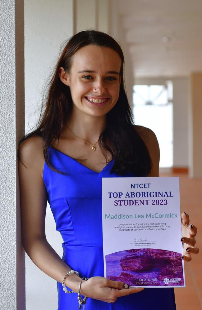 Maddison Lea McCormick was the top Aboriginal NTCET student of 2023. Picture: Pema Tamang Pakhrin