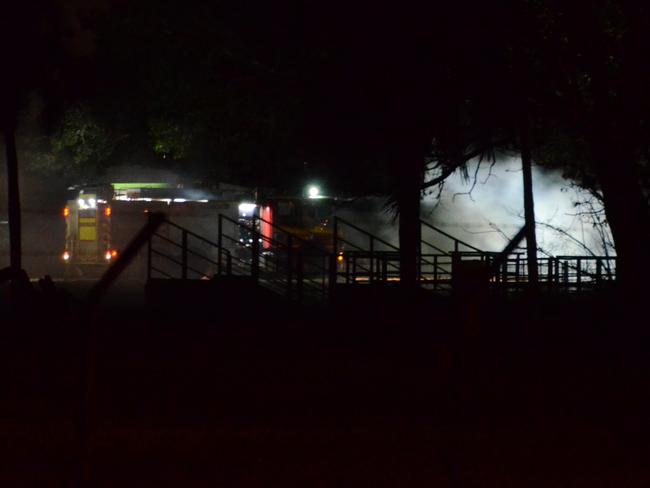 Firefighters control a fire at Townsville Showground on Monday, September 7, 2020. Photo: Keagan Elder