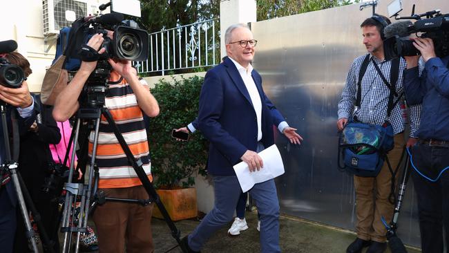 Mr Albanese visited the Leichhardt Womens Community Health Centre in his electorate of Grayndler. Picture: Mark Stewart / NewsWire