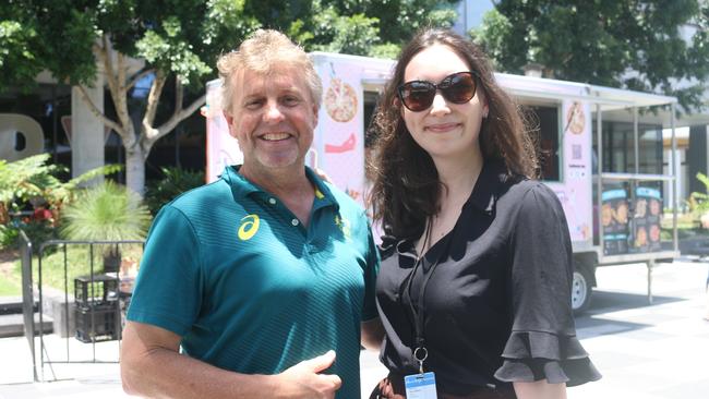 David Martin and QT reporter Nicola McNamara. Picture: The lovely lady wearing black and white in the previous photo