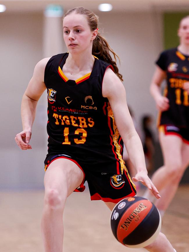 Melbourne Tigers Josie Agnew during the Basketball Australia Under-18 Club Championships at HBF Arena in Perth. Picture: Michael Farnell