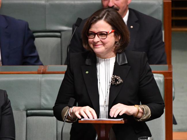 Labor member for Batman Ged Kearney makes her maiden speech in the House of Representatives at Parliament House in Canberra, Monday, May 21, 2018. (AAP Image/Mick Tsikas) NO ARCHIVING