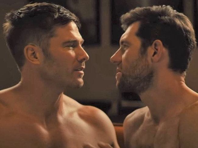 McFarlane (left) and Eichner in one of the film's racy sex scenes.