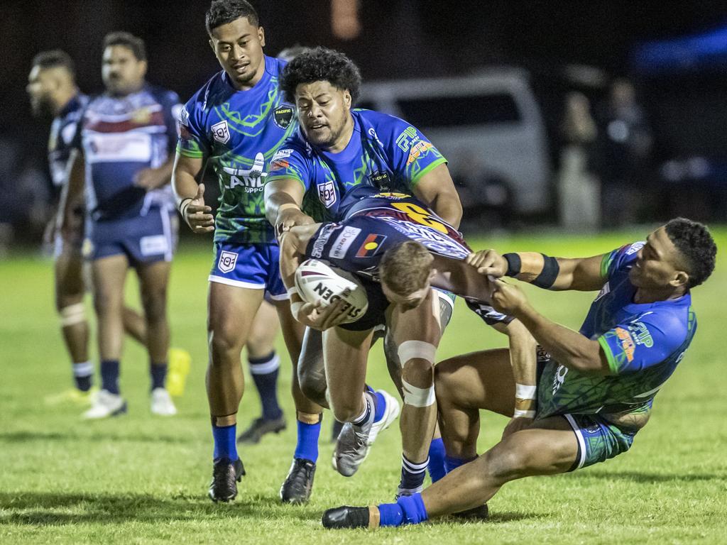 Austin Jennings for Emus. 2023 TRL Cultural Cup, SW Qld Emus vs Pacific Nations Toowoomba. Saturday, February 25, 2023. Picture: Nev Madsen.