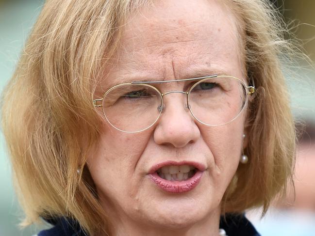 BRISBANE, AUSTRALIA - NewsWire Photos - AUGUST 18, 2021. Queensland Chief Health Officer Dr Jeannette Young speaks during a press conference at the Breakfast Creek Hotel in Brisbane, to provide a Covid update. Picture: NCA NewsWire / Dan Peled