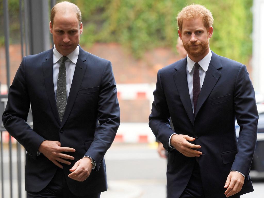 The brothers will not stand together at the funeral, under plans approved by the Queen. Picture: Toby Melville/AFP