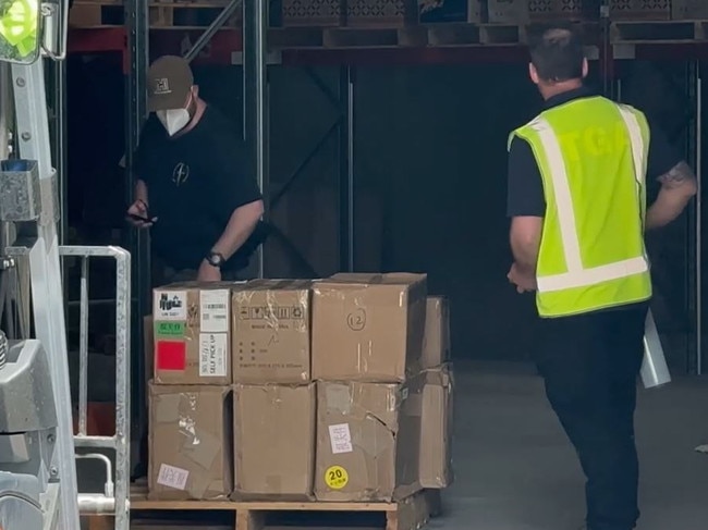 Police seize illegal vapes in Box Hill. Picture: Victoria Police