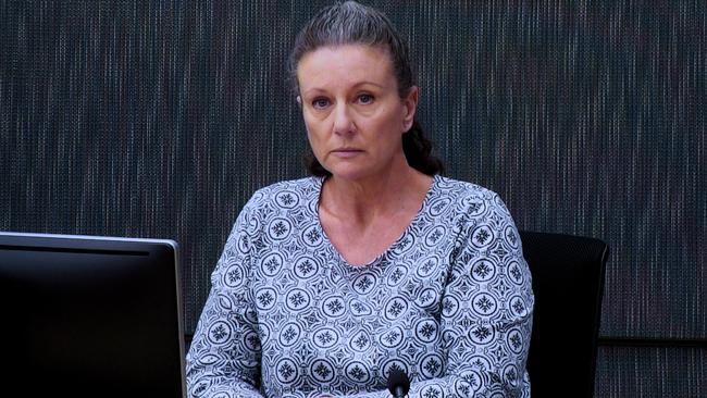 Kathleen Folbigg appears via video link during a convictions inquiry at the NSW Coroners Court in Sydney in 2019. Picture: AAP