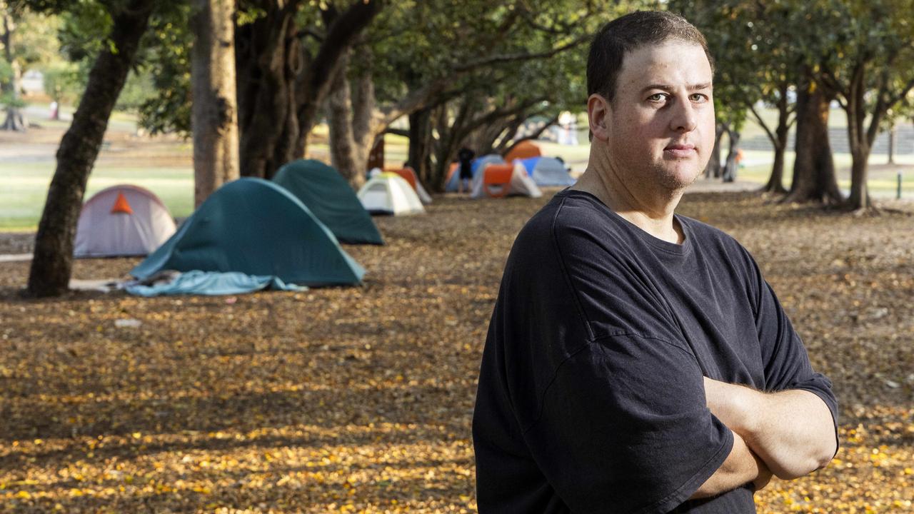 Paul Slater is helping the people living in tents in Musgrave Park, South Brisbane. Picture: Richard Walker