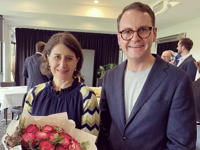 Gladys Berejiklian and Andrew Bragg at Northbridge Golf Club in 2021. Picture: Supplied