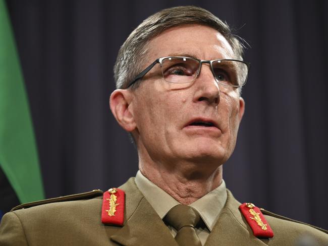 CANBERRA, AUSTRALIA, NewsWire Photos. JULY 31, 2023: The Deputy Prime Minister, Richard Marles, and Chief of the Defence Force, General Angus Campbell hold a press conference at Parliament House in Canberra. Picture: NCA NewsWire / Martin Ollman