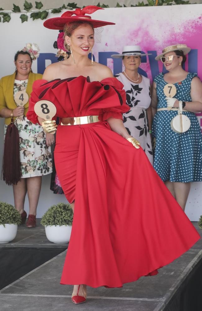 Lady in red at the Birdsville Races. Picture: Salty Dingo 2019