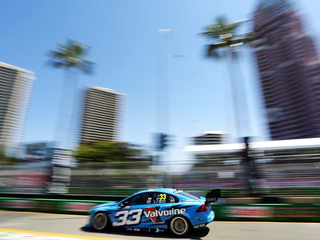 GOLD COAST, AUSTRALIA - OCTOBER 25: Scott McLaughlin drives the #33 Valvoline Racing GRM Volvo during the top ten shootout for the Gold Coast 600, which is round 12 of the V8 Supercars Championship Series at the Surfers Paradise Street Circuit on October 25, 2014 on the Gold Coast, Australia. (Photo by Daniel Kalisz/Getty Images)