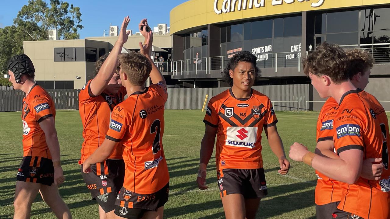 The victorious Brisbane Tigers boys after a big win.