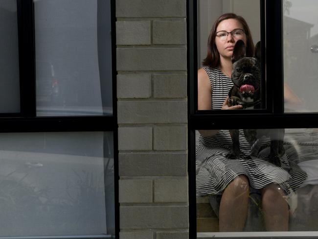 MARCH 11, 2021: Celeste Henderson is one of many Seaford residents whose homes have been overrun by bugs coming from the nearby dam. It's so bad she no longer walks her dog Angus in the area anymore. Picture: Naomi Jellicoe